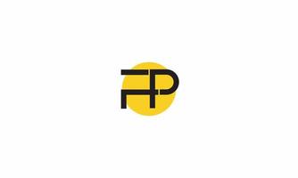 alphabet buchstaben initialen monogramm logo fp, pf, f und p vektor