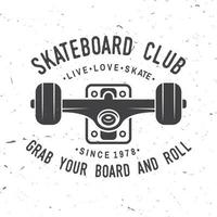 Skateboard-Club-Abzeichen. Vektor-Illustration. vektor