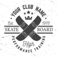 Skateboard-Club-Abzeichen. Vektor-Illustration. vektor