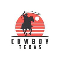 cowboy årgång logotyp design vektor