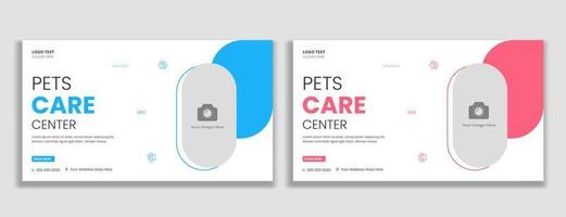 Tierpflegezentrum Thumbnail und Web-Banner-Vorlage vektor