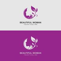 skönhet kvinna ansikte logotyp vektor