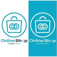 E-Commerce-Logo-Einkaufstasche und Online-Einkaufswagen und Online-Shop-Logo-Design mit modernem Konzept vektor