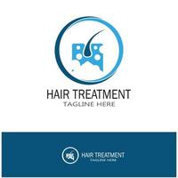 hår behandling logotyp hår transplantation logotyp vektor bild design illustration