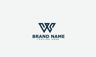 ws-Logo-Design-Vorlage, Vektorgrafik-Branding-Element. vektor