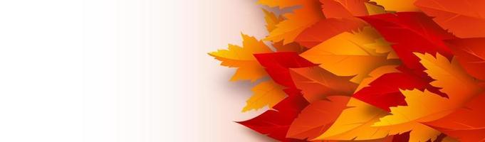 helle Blätter des Herbstes 3d. Herbstlaub auf weißem Hintergrund vektor