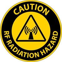 varning rf strålning fara auktoriserad endast tecken på vit bakgrund vektor