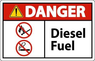 Gefahrenzeichen Dieselkraftstoff auf weißem Hintergrund vektor