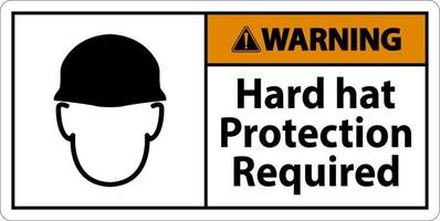 Warnung Schutzhelmschutz erforderlich Zeichen auf weißem Hintergrund vektor