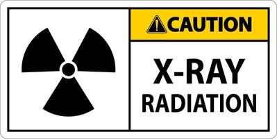 Warnzeichen für Röntgenstrahlung auf weißem Hintergrund vektor