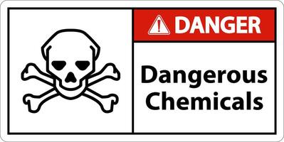 Gefahr gefährliche Chemikalien Zeichen auf weißem Hintergrund vektor