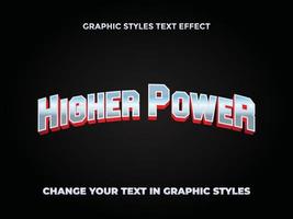 högre kraft superhjälte logotyp grafisk stilar text effekt vektor