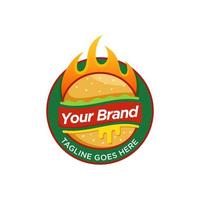 heißes Burger-Logo, Vektor-Logo-Vorlage vektor
