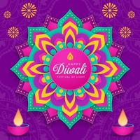 Diwali-Fest des Lichts auf violettem Hintergrund vektor