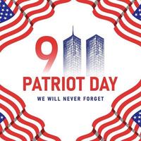 hand dragen 9.11 patriot dag illustration vektor