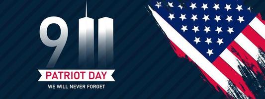 9.11 Patriot Day Wir werden das Banner nie vergessen vektor