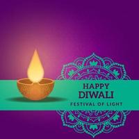 Happy Diwali mit Rangoli in Dekoration vektor