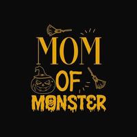 mamma av monster Lycklig halloween text fri vektor