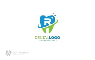 r Logo Zahnarzt für Markenunternehmen. Briefvorlage Vektor-Illustration für Ihre Marke. vektor