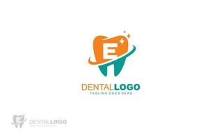 E-Logo-Zahnarzt für Markenunternehmen. Briefvorlage Vektor-Illustration für Ihre Marke. vektor
