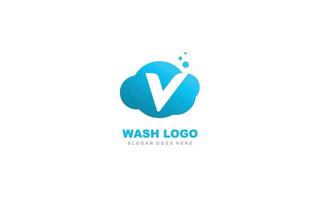 v Logo Cloud für Markenunternehmen. Briefvorlage Vektor-Illustration für Ihre Marke. vektor