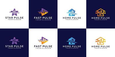 Set-Puls-Logo-Designs-Konzept vektor