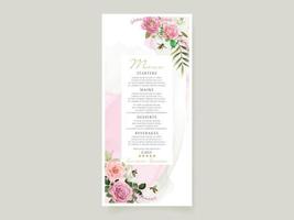 bröllopsinbjudan kortmall med vacker blommig handritad vektor