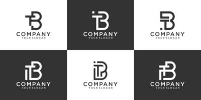 uppsättning av kreativ brev tb logotyp design samling vektor