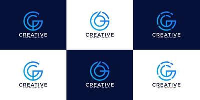 uppsättning av brev g runda enkel logotyp design inspiration vektor