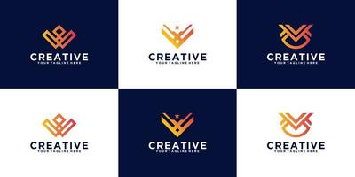 logo sammlung brief v veteran design inspiration vektor