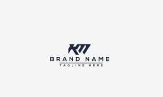 km-Logo-Design-Vorlage, Vektorgrafik-Branding-Element. vektor