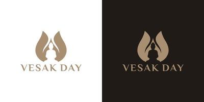 glücklicher vesak-tag oder buddha purnima-logo-design vektor
