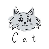 lustige Katzenvektorillustration mit Beschriftung vektor