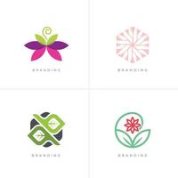 4in1-Bundle - Spa-Entspannungs-Natur-Wellness-Vektor-Logo-Set vektor