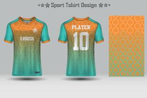 Fußballsport Jersey Mockup abstraktes geometrisches Muster T-Shirt Design vektor