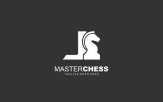 j logotyp schack för branding företag. häst mall vektor illustration för din varumärke.