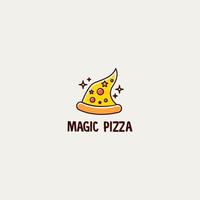 pizza magi logotyp begrepp design. enkel pizza vektor