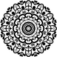 Mandala Kunst schwarzes Muster zum Ausmalen von Seite, Einladungskarte, Bucheinband, ornamentales Design auf weißem Hintergrund vektor
