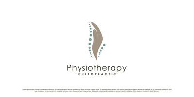 Physiotherapie-Logo-Design für Gesundheitswesen und Medizin mit kreativem, modernem Konzept-Premium-Vektor vektor