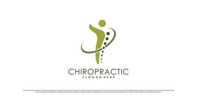 Chiropraktik-Icon-Logo-Design-Inspiration für die Wirbelsäule des Gesundheitswesens mit kreativem Konzept-Premium-Vektor vektor
