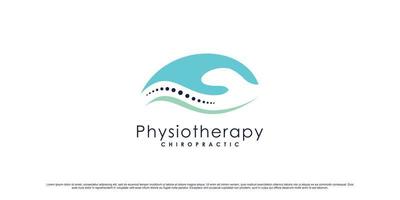 fysioterapi logotyp design för sjukvård och medicinsk med kreativ modern begrepp premie vektor