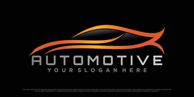 bil- logotyp design med sporter bil ikon och kreativ modern begrepp premie vektor