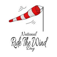 National Ride the Wind Day, gestreifter Windzeiger für Banner oder Poster vektor