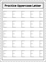 Abc-Alphabet-Buchstabenverfolgung. Großbuchstabe e. Handschriftübungen für Kinder im Vorschulalter vektor