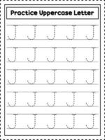 Abc-Alphabet-Buchstabenverfolgung. Großbuchstabe j. Handschriftübungen für Kinder im Vorschulalter vektor