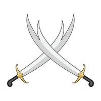 gekreuzte arabische Schwerter symbol Vektordesign vektor
