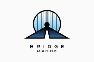 ein Bridge-Logo-Design mit einem kreativen Konzept des Buchstabens a in einem Kreis. moderne vektorillustration vektor