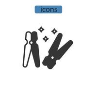 Wäscheklammersymbole symbolen Vektorelemente für Infografik-Web vektor