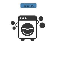 Wäschetrockner-Symbole symbolen Vektorelemente für das Infografik-Web vektor