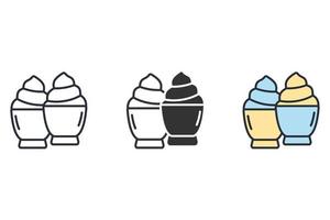 Symbole für gefrorenen Joghurt symbolisieren Vektorelemente für das Infografik-Web vektor